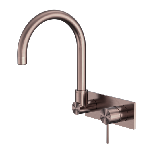 MECCA WALL BASIN/BATH MIXER SWIVEL SPOUT BRUSHED BRONZE
