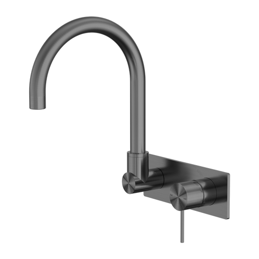 MECCA WALL BASIN/BATH MIXER SWIVEL SPOUT GUN METAL