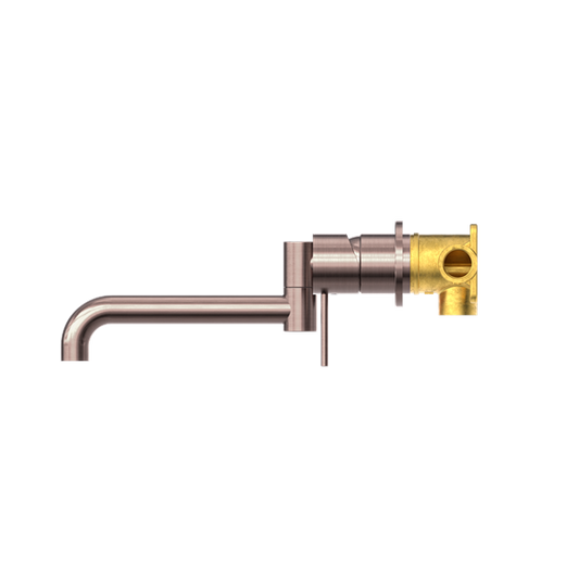 MECCA WALL BASIN/BATH MIXER SWIVEL SPOUT 225MM BRUSHED BRONZE