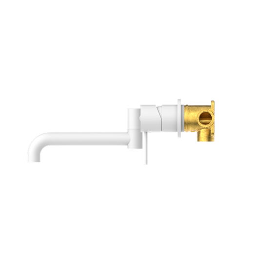 MECCA WALL BASIN/BATH MIXER SWIVEL SPOUT 225MM MATTE WHITE