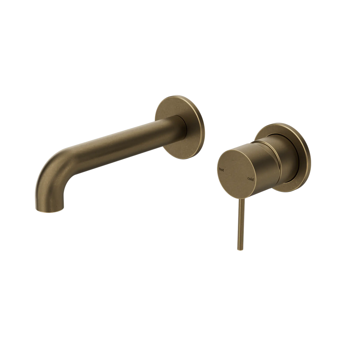 Mecca Wall Basin/Bath Mixer Separate Back Plate 160/185/230mm Tumbled Antique Brass