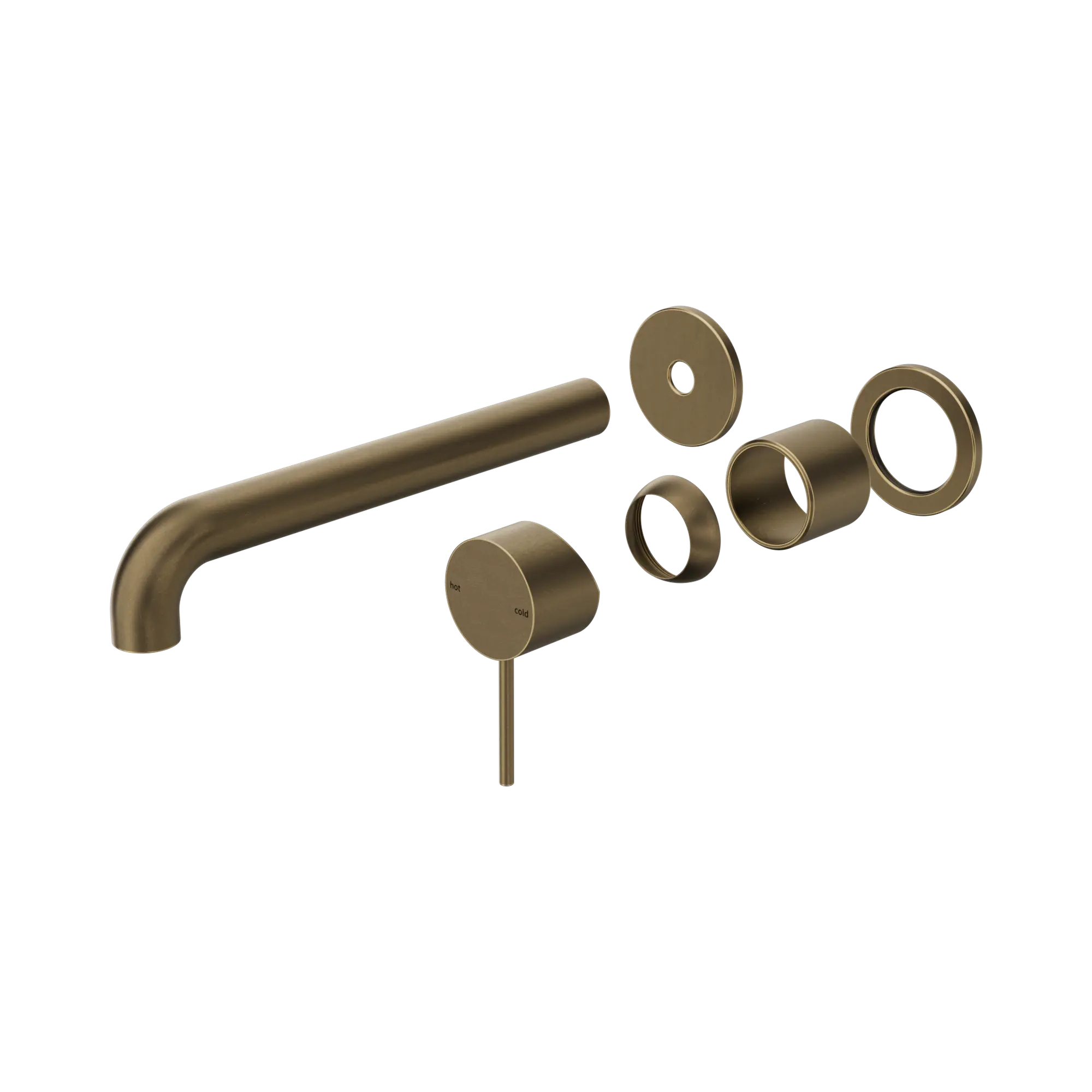Mecca Wall Basin/Bath Mixer Separate Back Plate 160/185/230mm Trim Kits Only Tumbled Antique Brass