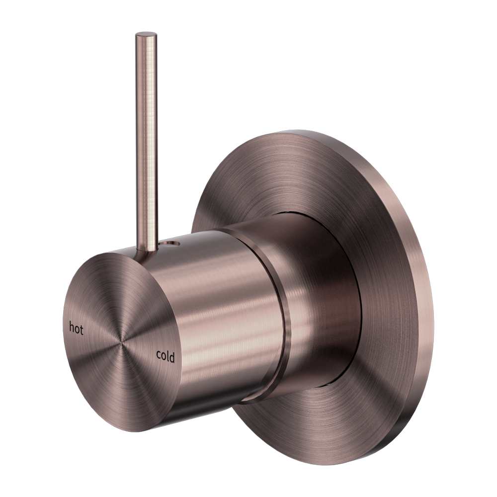 MECCA SHOWER MIXER HANDLE UP 80MM PLATE BRUSHED BRONZE