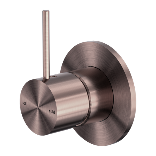 MECCA SHOWER MIXER HANDLE UP 80MM PLATE BRUSHED BRONZE