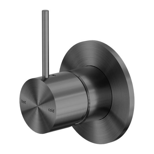 MECCA SHOWER MIXER HANDLE UP 80MM PLATE GUN METAL GREY