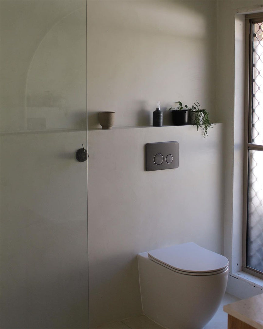 MECCA SHOWER MIXER HANDLE UP 80MM PLATE GUN METAL GREY