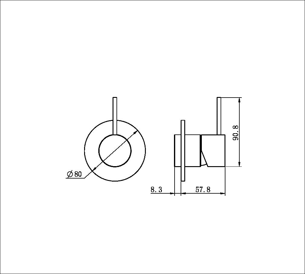 MECCA SHOWER MIXER HANDLE UP 80MM PLATE TRIM KITS ONLY MATTE BLACK
