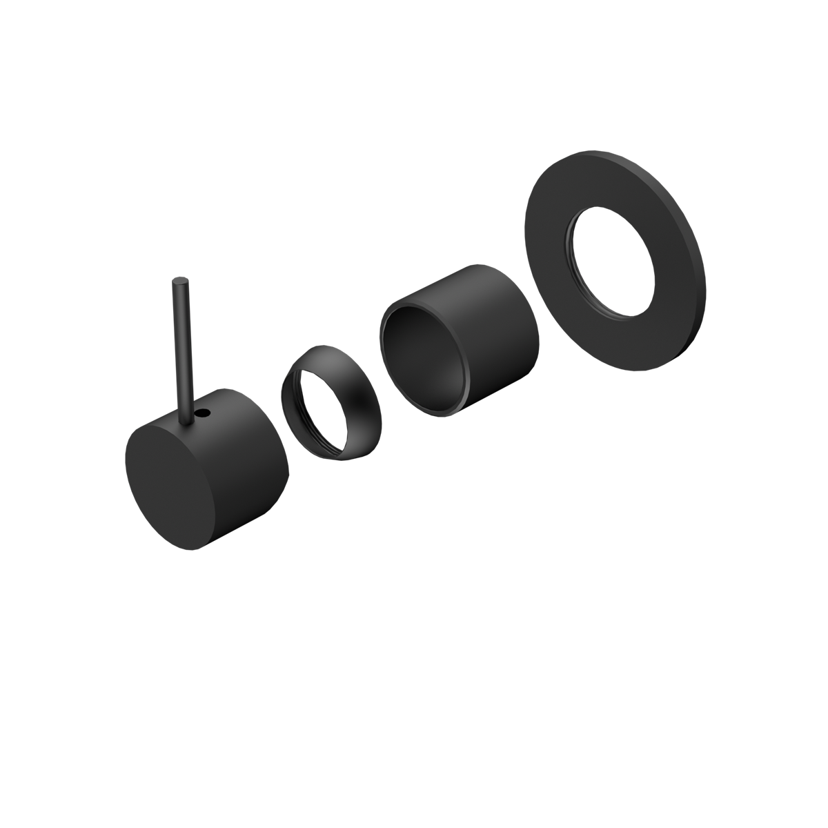 MECCA SHOWER MIXER HANDLE UP 80MM PLATE TRIM KITS ONLY MATTE BLACK