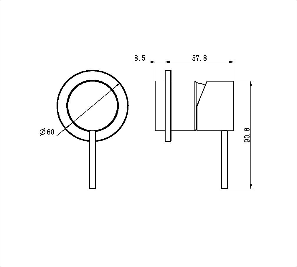 MECCA SHOWER MIXER 60MM PLATE TRIM KITS ONLY MATTE BLACK