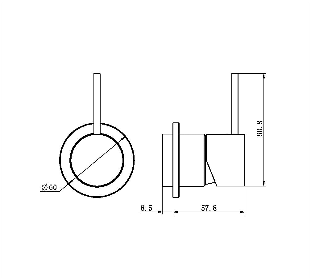 MECCA SHOWER MIXER 60MM HANDLE UP PLATE TRIM KITS ONLY MATTE WHITE