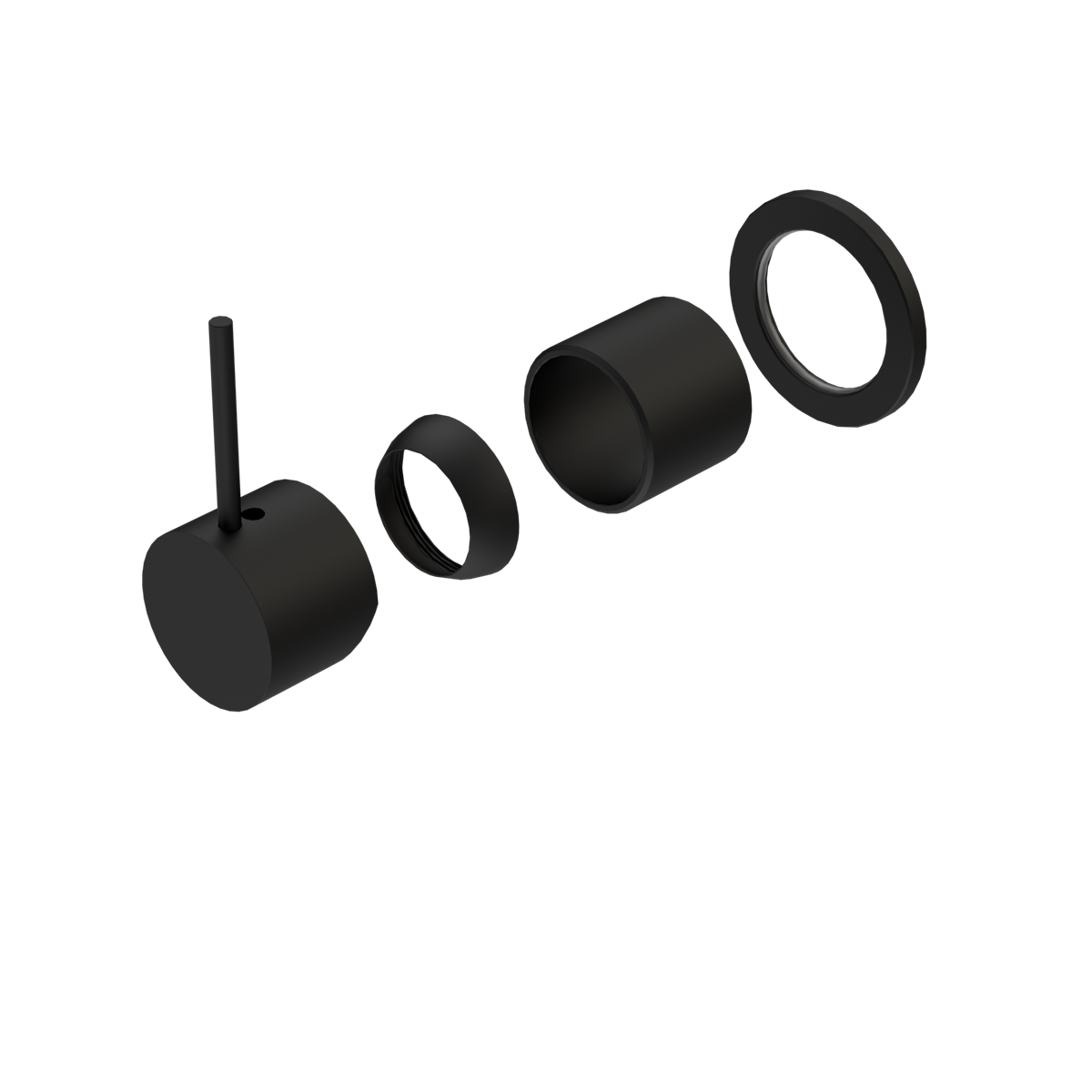MECCA SHOWER MIXER 60MM HANDLE UP PLATE TRIM KITS ONLY MATTE BLACK