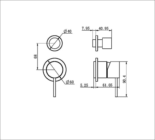 MECCA SHOWER MIXER WITH DIVERTOR SEPARATE BACK PLATE TRIM KITS ONLY BRUSHED NICKEL