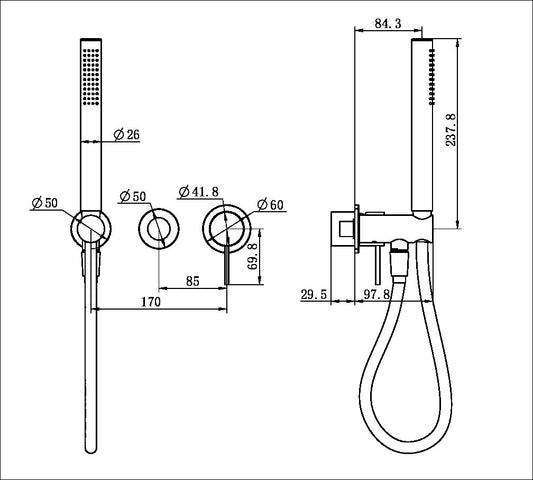 MECCA SHOWER MIXER DIVERTOR SYSTEM SEPARATE BACK PLATE TRIM KITS ONLY BRUSHED BRONZE