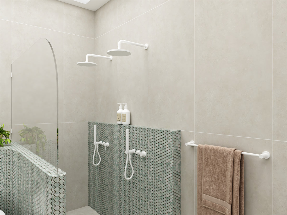 Mecca Shower Mixer Divertor System Separate Back Plate Matte White