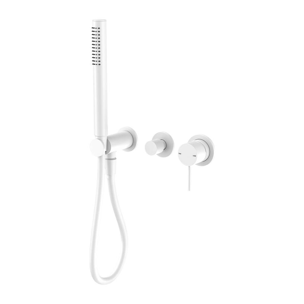 MECCA SHOWER MIXER DIVERTOR SYSTEM SEPARATE BACK PLATE MATTE WHITE