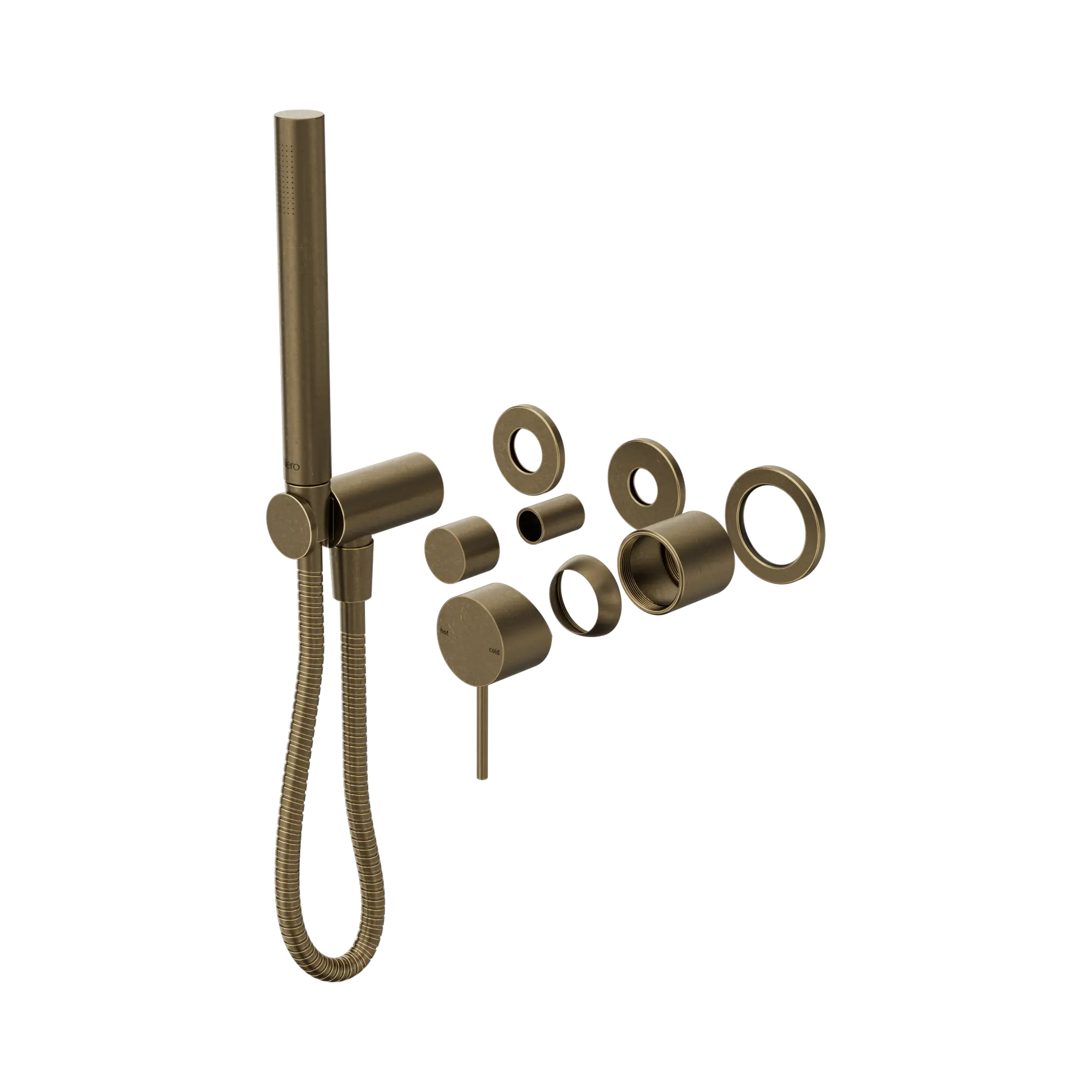 Mecca Shower Mixer Diverter System Separate Back Plate II Trim Kit Only Tumbled Antique Brass