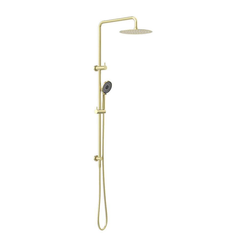 ROUND PROJECT TWIN SHOWER BRUSHED GOLD