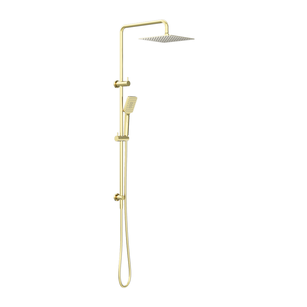 SQUARE PROJECT TWIN SHOWER BRUSHED GOLD