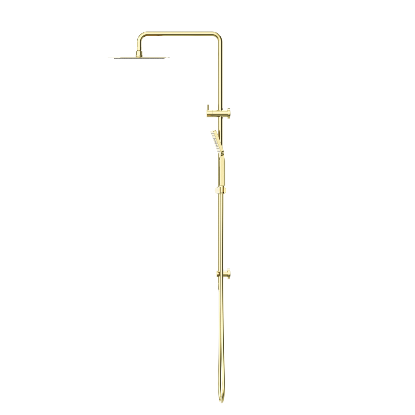SQUARE PROJECT TWIN SHOWER BRUSHED GOLD