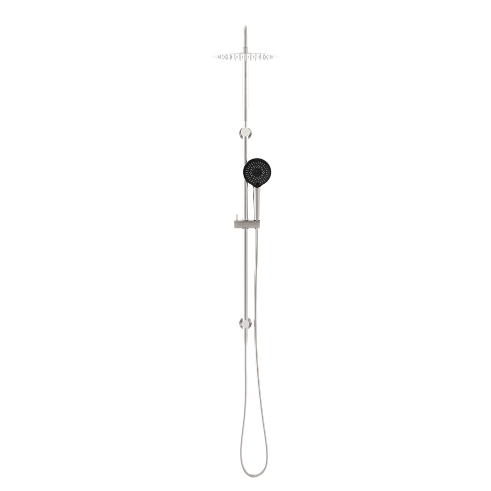 ROUND PROJECT TWIN SHOWER 4 STAR RATING BRUSHED NICKEL