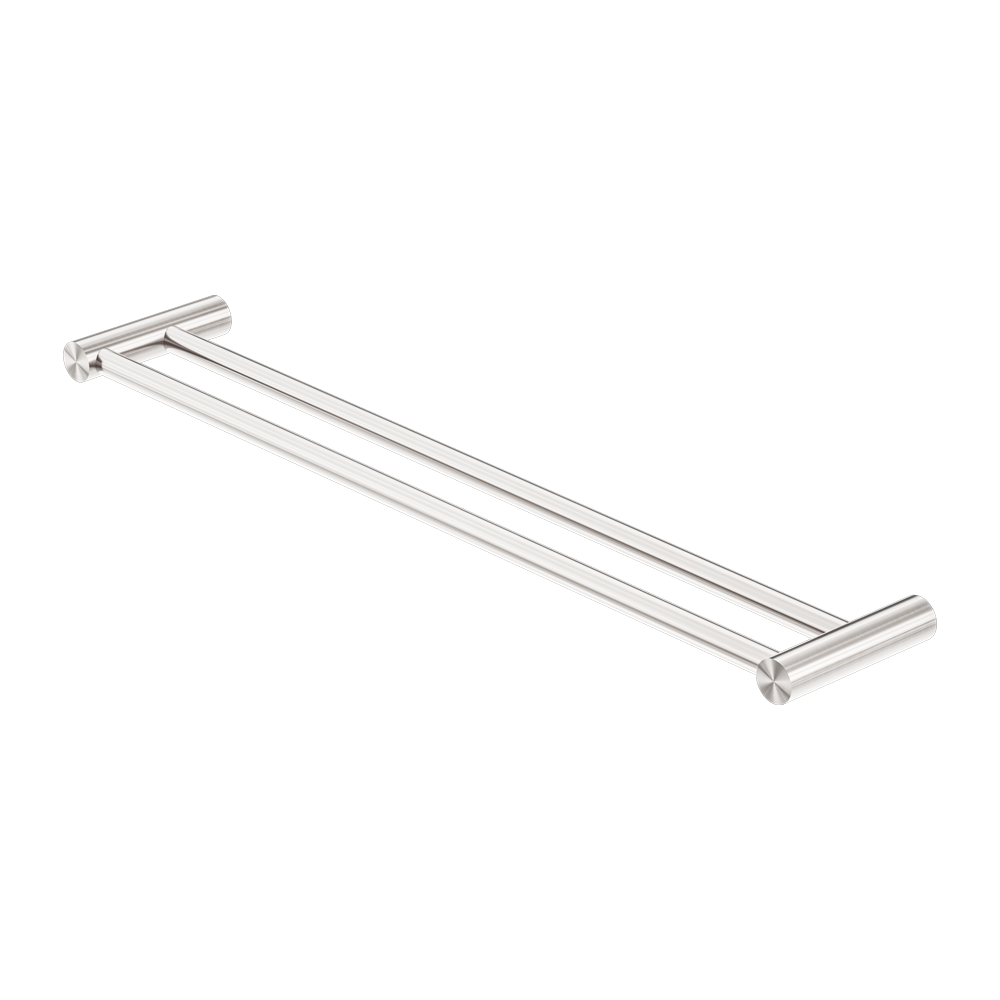 NEW MECCA DOUBLE TOWEL RAIL 600/800MM BRUSHED NICKEL