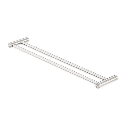 NEW MECCA DOUBLE TOWEL RAIL 600/800MM BRUSHED NICKEL