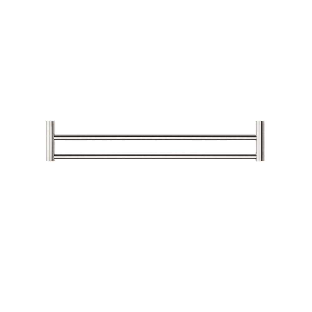 NEW MECCA DOUBLE TOWEL RAIL 600/800MM BRUSHED NICKEL