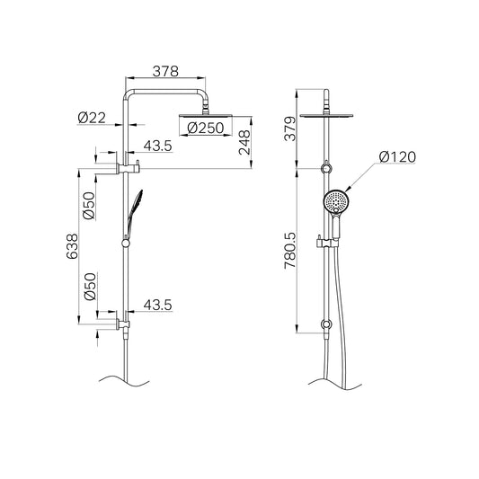 ROUND TWIN SHOWER CHROME