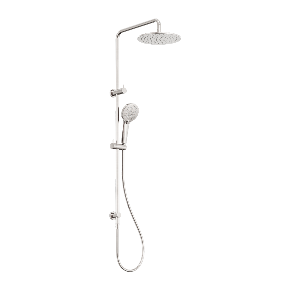 ROUND TWIN SHOWER BRUSHED NICKEL