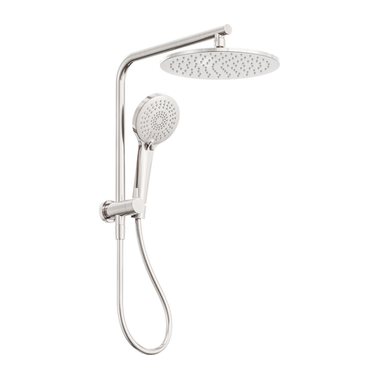 MECCA 2 IN 1 TWIN SHOWER BRUSHED NICKEL