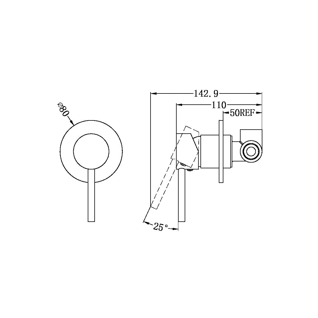DOLCE SHOWER MIXER GUN METAL