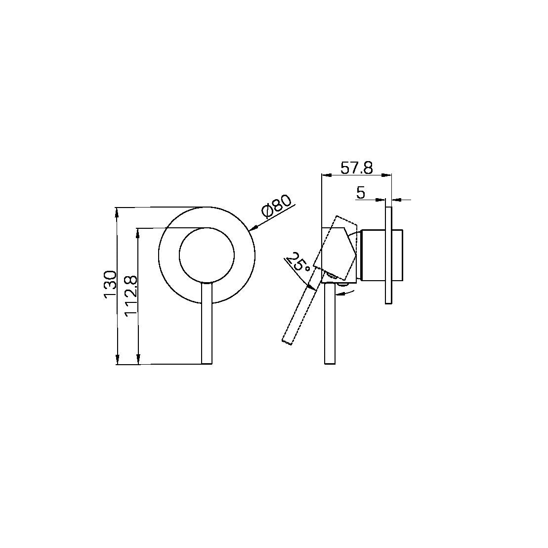 DOLCE SHOWER MIXER TRIM KITS ONLY BG (NR250811TBG) BRUSHED GOLD