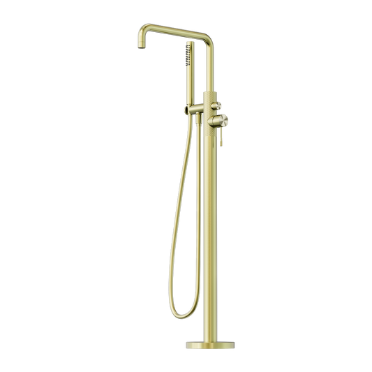 OPAL FREESTANDING BATH MIXER WITH HAND SHOWER BRUSHED GOLD