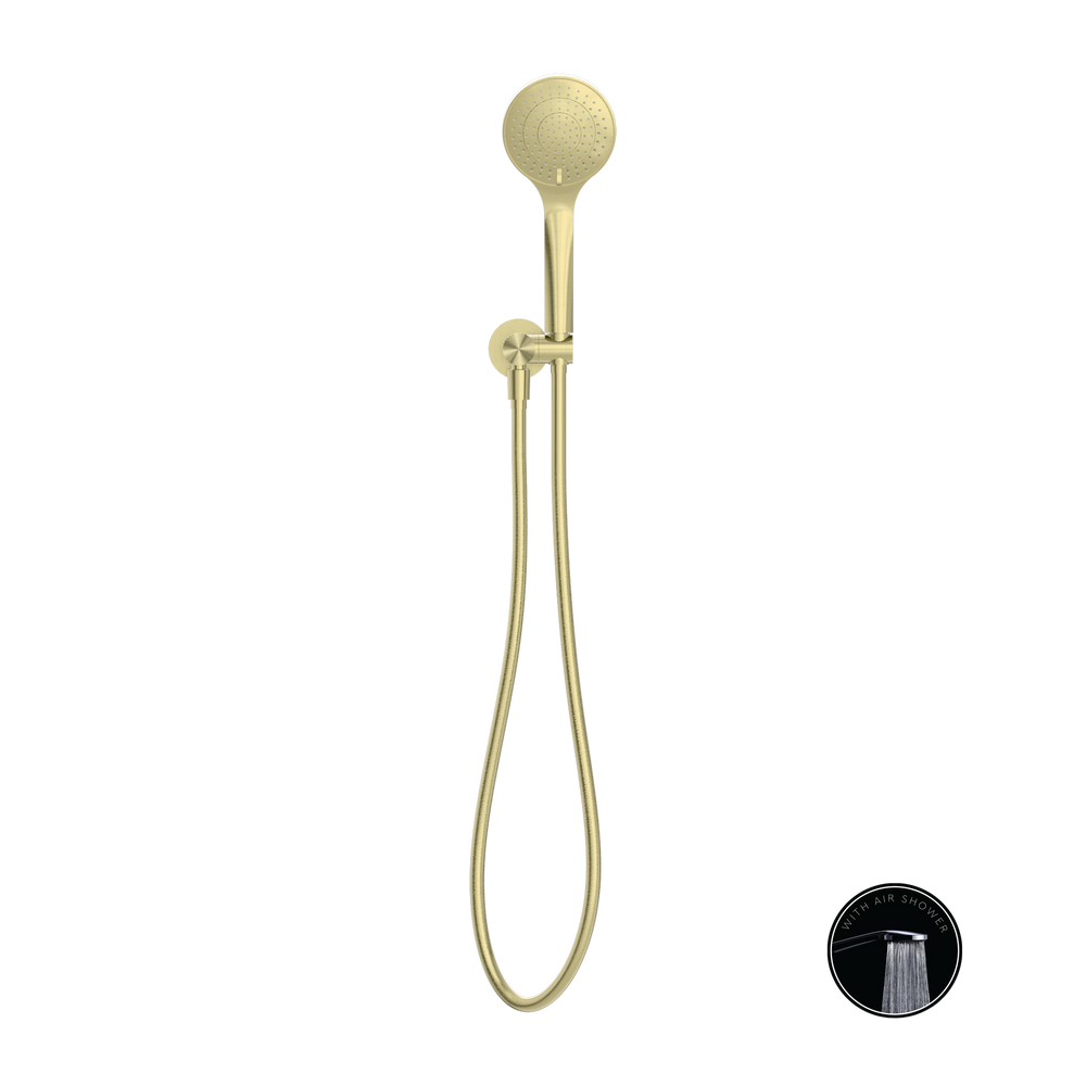 Opal Shower On Bracket With Air Shower Brushed Gold — Gold & Brass, Hand Held Showers