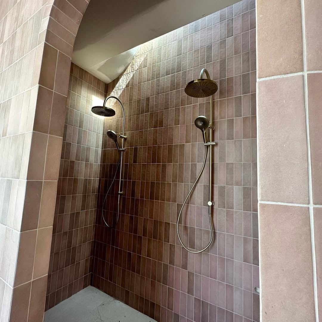OPAL TWIN SHOWER BRUSHED GOLD