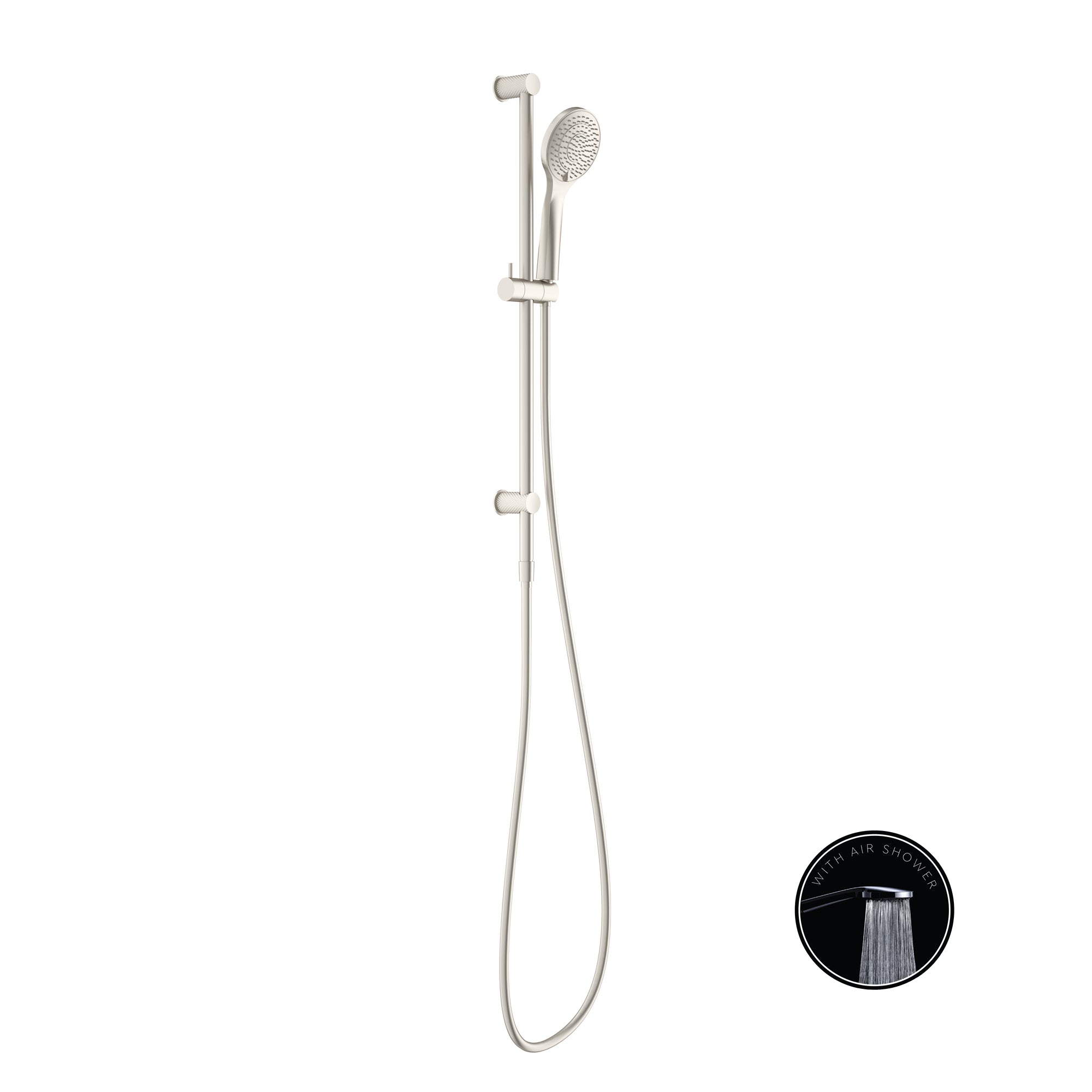 OPAL SHOWER RAIL WITH AIR SHOWER BRUSHED NICKEL