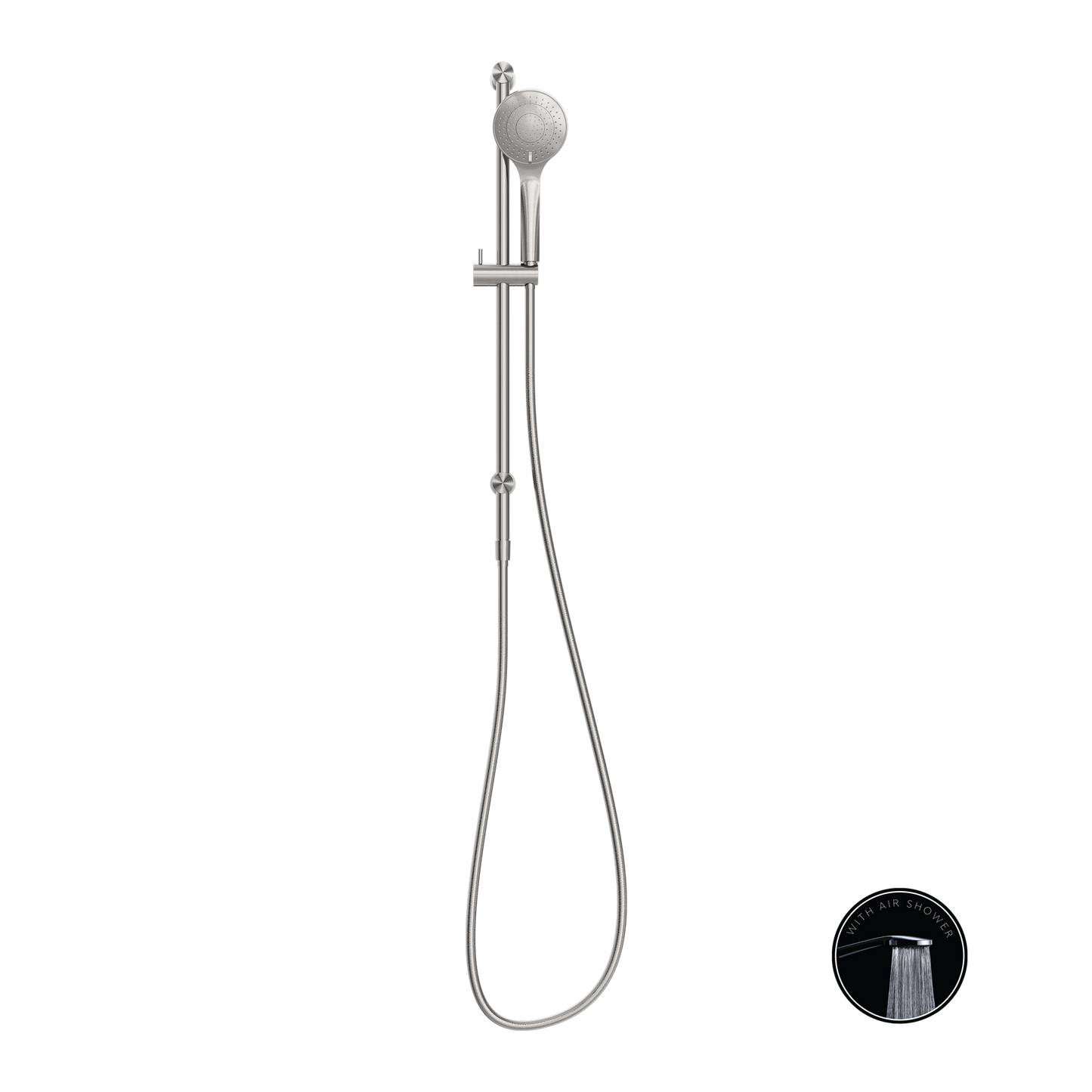 OPAL SHOWER RAIL WITH AIR SHOWER BRUSHED NICKEL