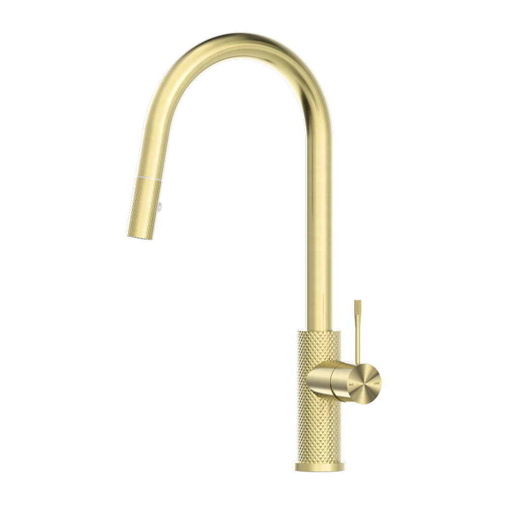 OPAL PULL OUT SINK MIXER WITH VEGIE SPRAY FUNCTION BRUSHED GOLD