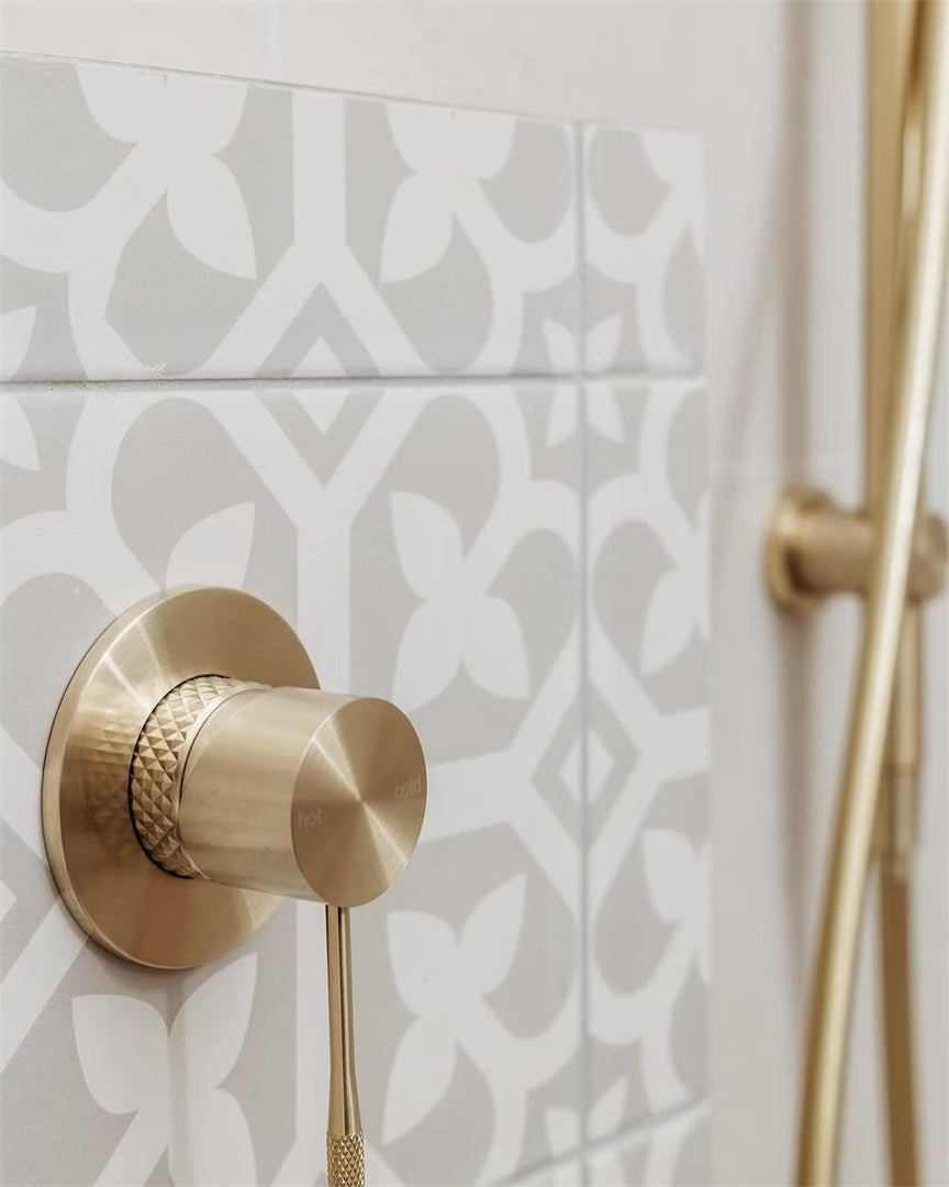 OPAL SHOWER MIXER 80MM PLATE BRUSHED GOLD