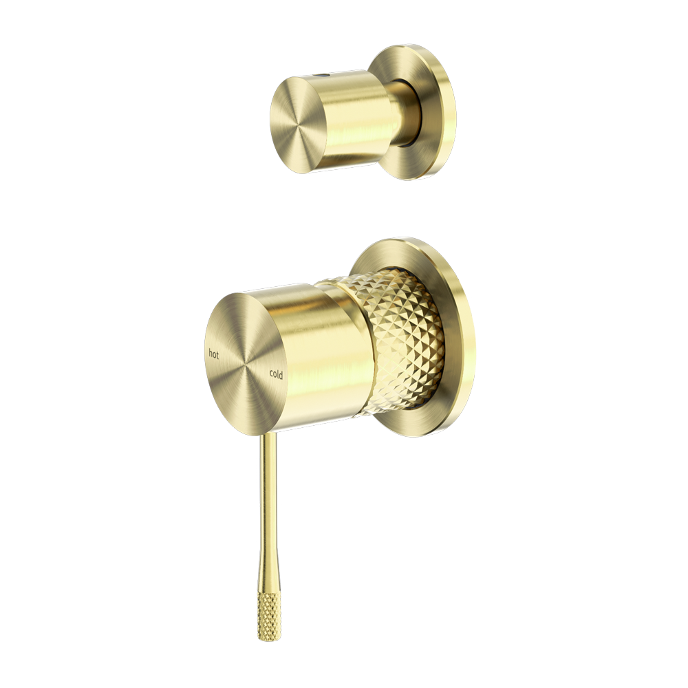 OPAL SHOWER MIXER WITH DIVERTOR SEPARATE PLATE BRUSHED GOLD