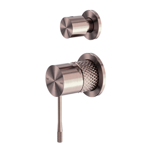 OPAL SHOWER MIXER WITH DIVERTOR SEPARATE PLATE BRUSHED BRONZE
