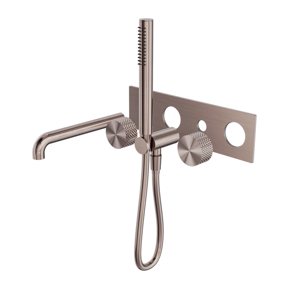 OPAL PROGRESSIVE SHOWER SYSTEM WITH SPOUT 230/250MM TRIM KITS ONLY BRUSHED BRONZE