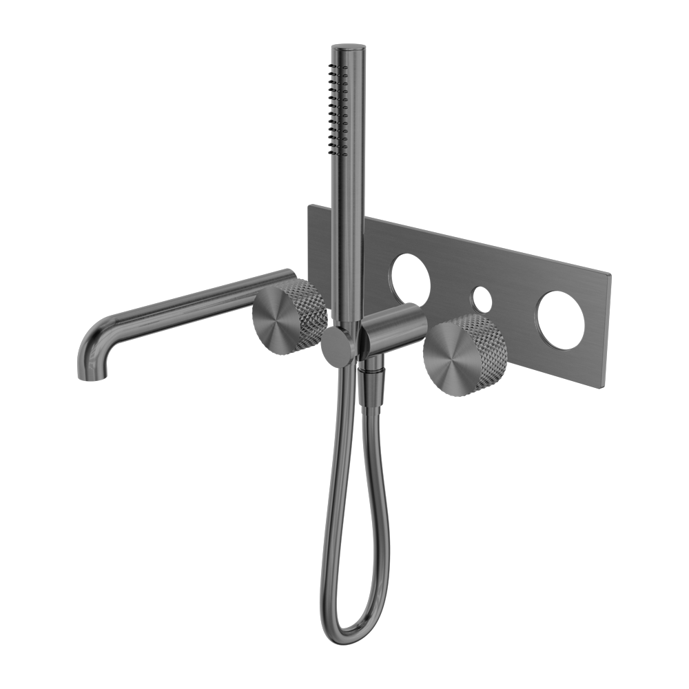 OPAL PROGRESSIVE SHOWER SYSTEM WITH SPOUT 230/250MM TRIM KITS ONLY GRAPHITE