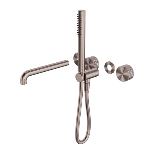 OPAL PROGRESSIVE SHOWER SYSTEM SEPARATE PLATE WITH SPOUT 230/250MM TRIM KITS ONLY BRUSHED BRONZE