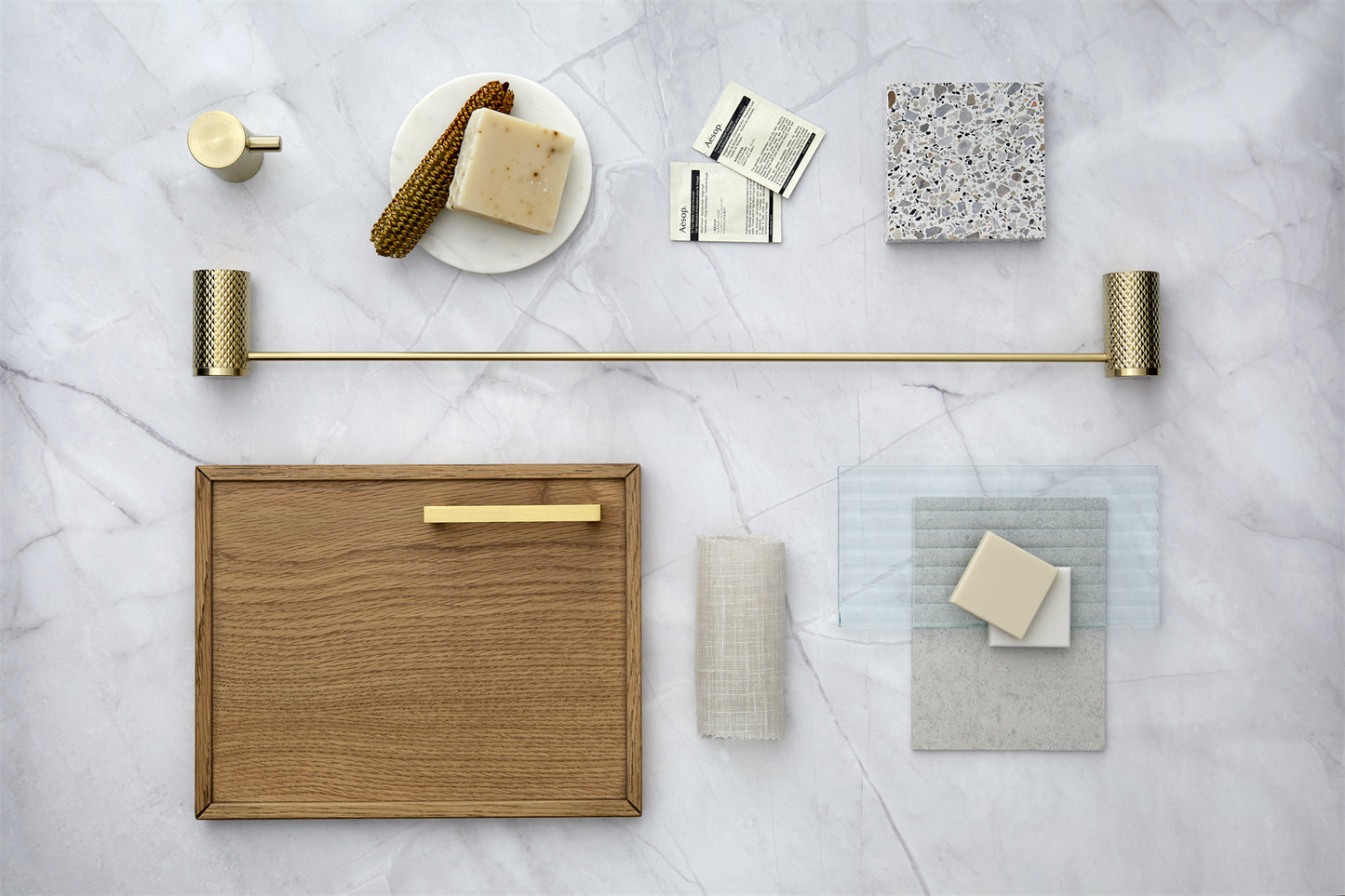 OPAL SINGLE TOWEL RAIL 600/800MM BRUSHED GOLD