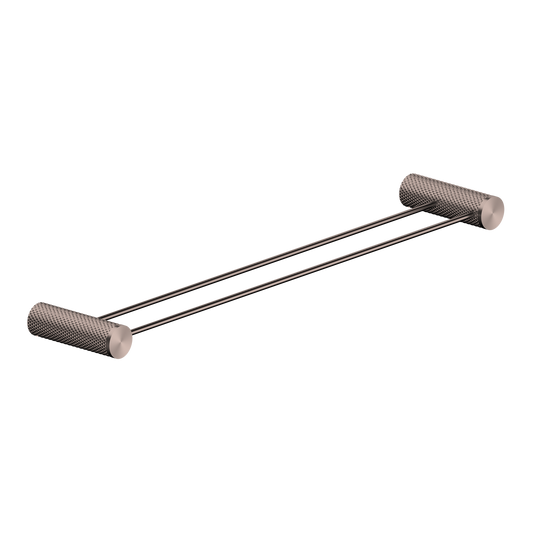 OPAL DOUBLE TOWEL RAIL 600/800MM BRUSHED BRONZE