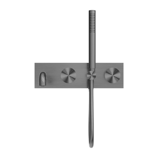 KARA PROGRESSIVE SHOWER SYSTEM WITH SPOUT 230/250MM GUN METAL