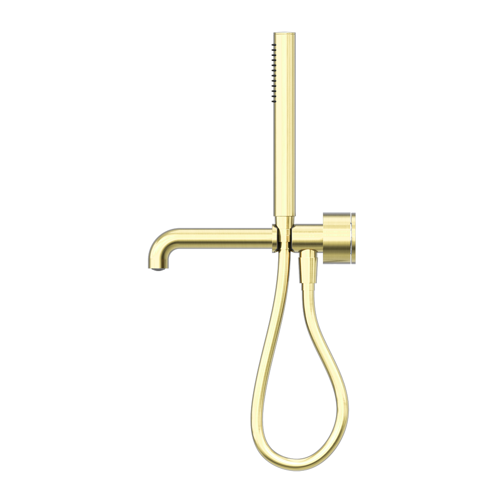 Kara Progressive Shower System Separate Plate With Spout 230/250MM Brushed Gold — Gold & Brass