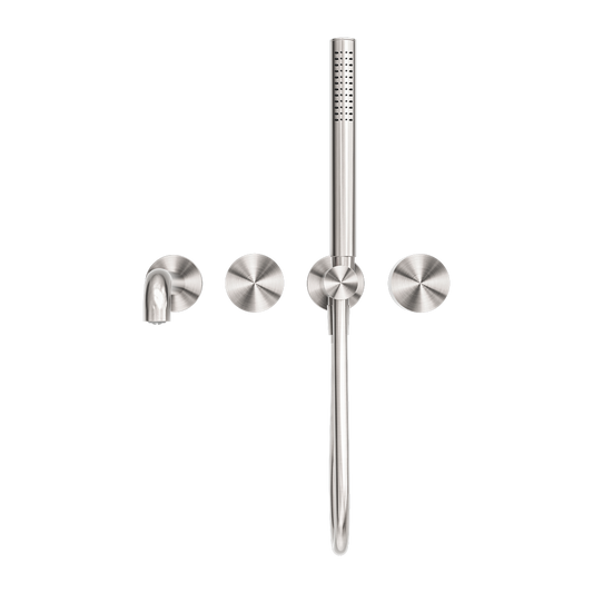 KARA PROGRESSIVE SHOWER SYSTEM SEPARATE PLATE WITH SPOUT 230/250MM BRUSHED NICKEL