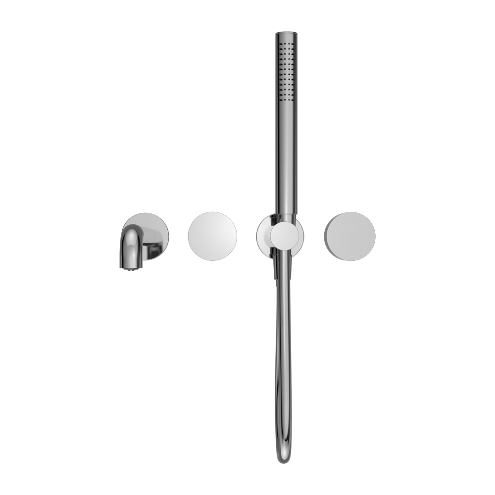 Kara Progressive Shower System Separate Plate With Spout 230/250MM Chrome — Chrome & Stainless